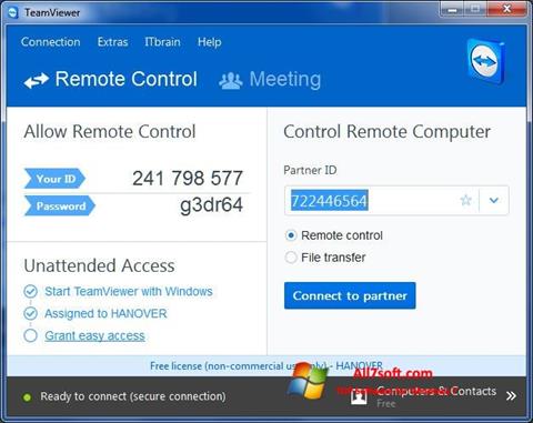 Screenshot TeamViewer Windows 7