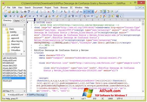 Screenshot EditPlus Windows 7