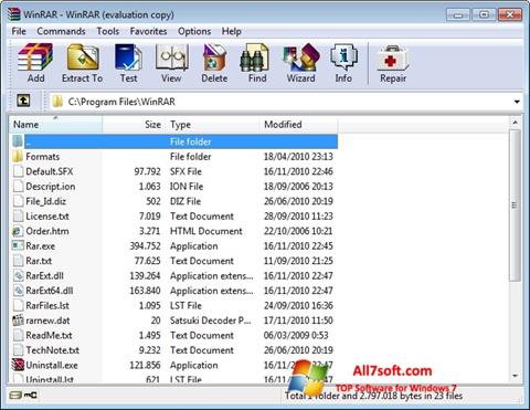 Screenshot WinRAR Windows 7