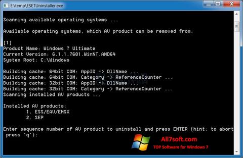 Screenshot ESET Uninstaller Windows 7