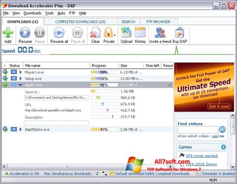 Screenshot Download Accelerator Plus Windows 7