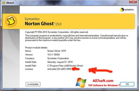 Screenshot Norton Ghost Windows 7