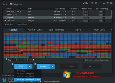 Screenshot Smart Defrag Windows 7