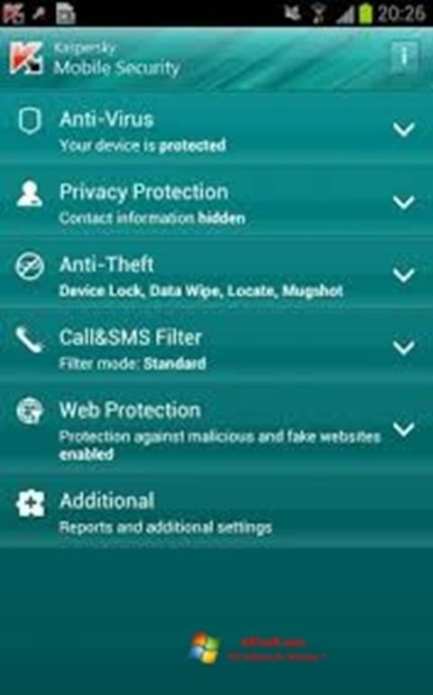Screenshot Kaspersky Mobile Security Windows 7