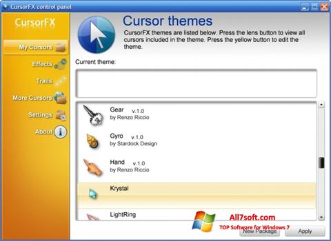 Screenshot CursorFX Windows 7