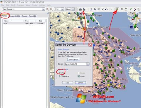 Screenshot MapSource Windows 7